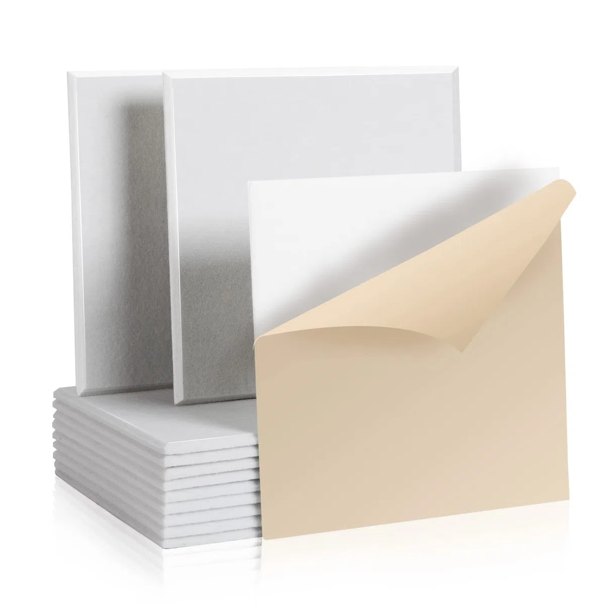 12 Stück Selbstklebend Akustikplatten,30x30x1 cm Akustik Absorber Akustikpanel Schallschutzplatten für Tonstudio,Büro,Studio,Akustische Behandlung und Wanddekoration（Weiß）