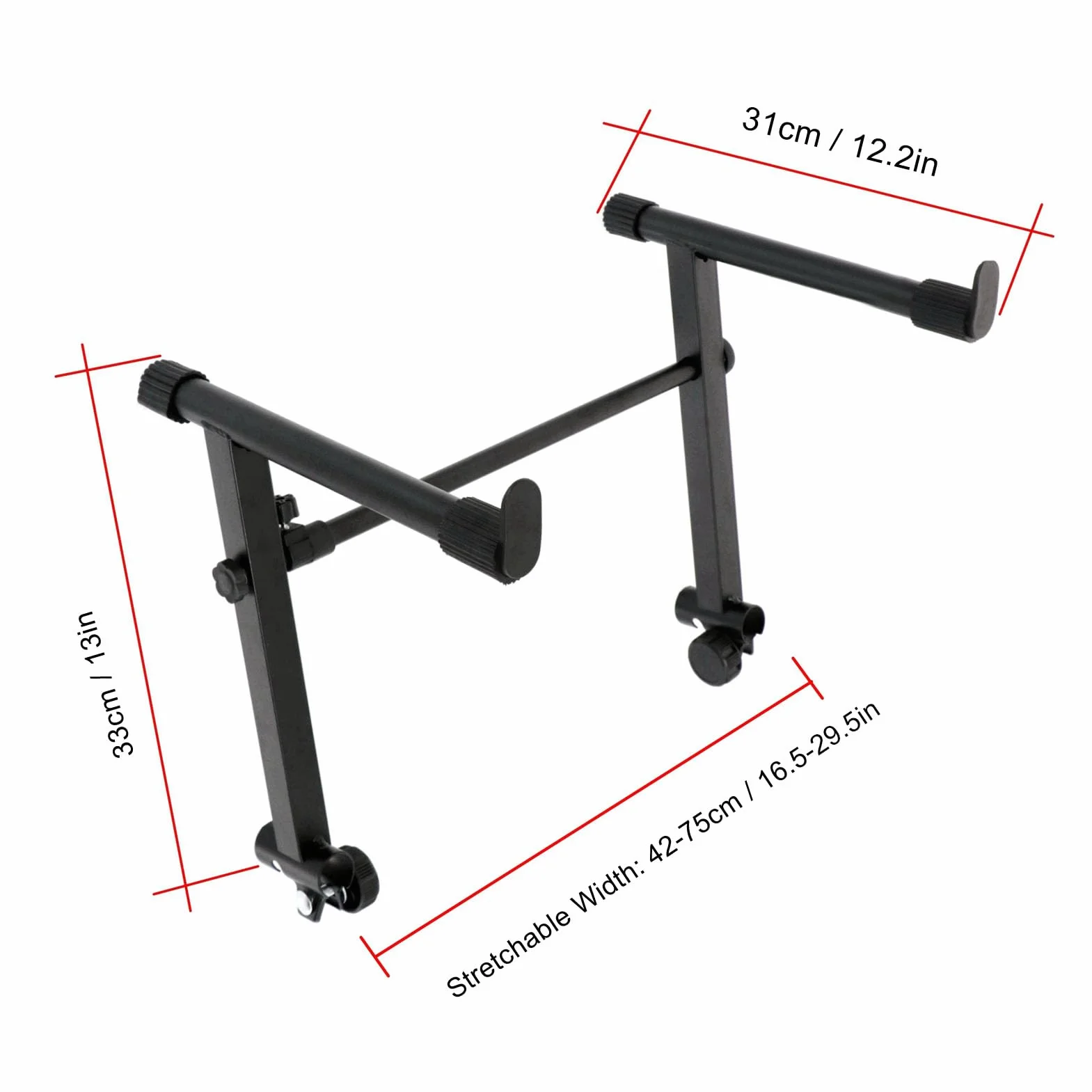 Keyboard-Ständer-Adapter, Zweiter Stand-Ständer, Elektronischer Klavier-Keyboard-Ständer, Rack-Halterung, 42–75 cm Breitenverstellung