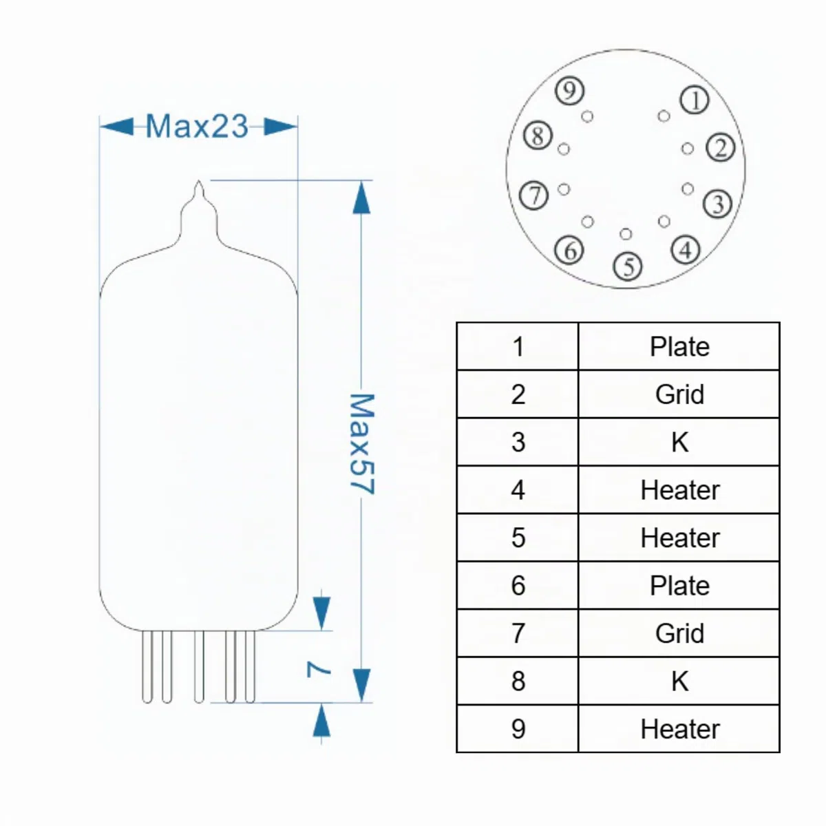 PSVANE Horizon Series 12AX7-AT / ECC83 Vakuumröhren-Vorverstärkerröhren Verstärker abgestimmtes Paar (2er-Pack)