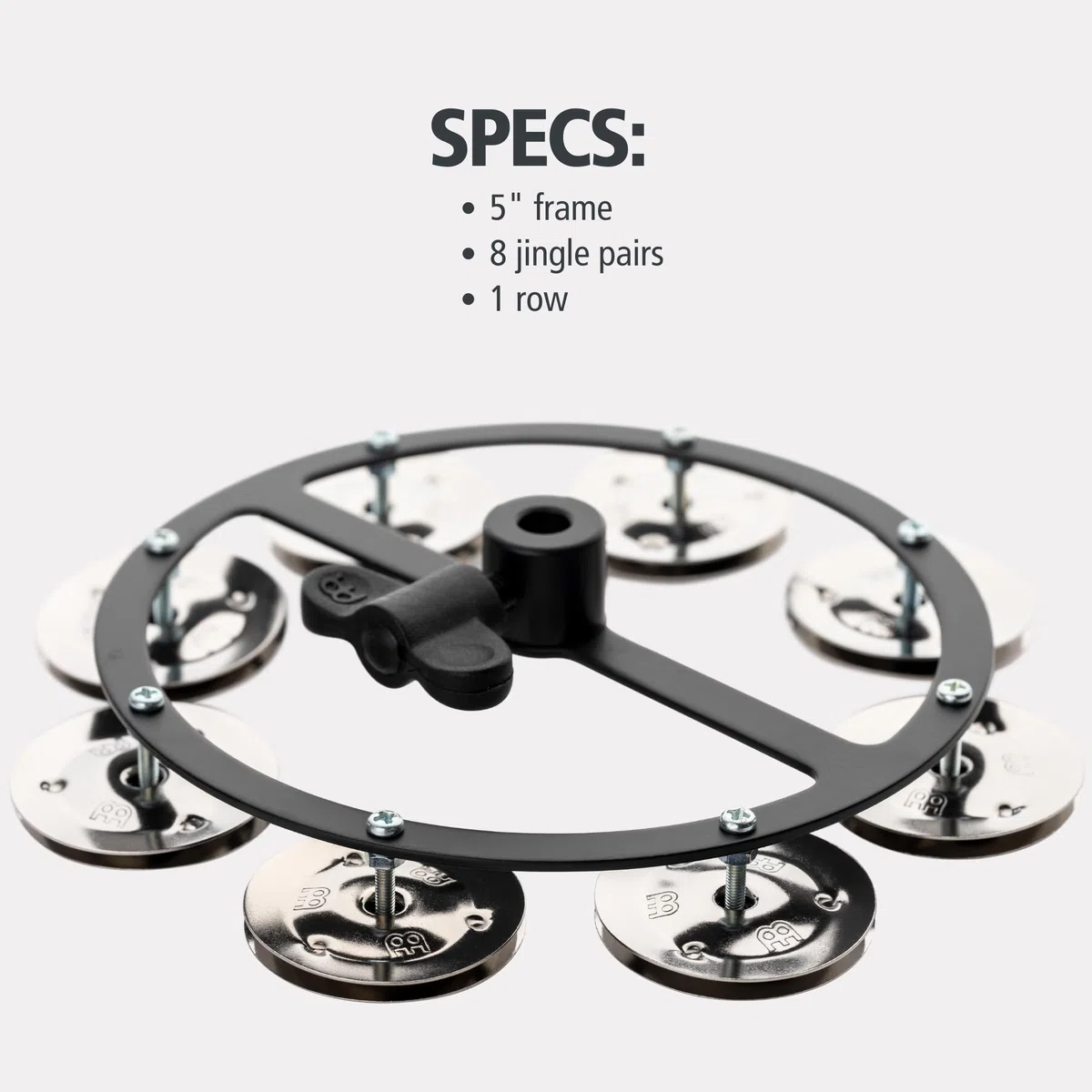 Meinl HiHat Tambourine HTHH1BK, Metal, Steel Jingles,SingleRow