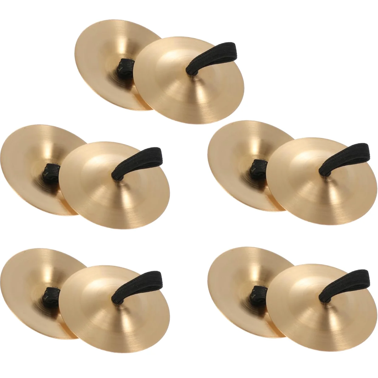Vaguelly 10Er Set Fingerzimbeln Kupferbecken Für Kinder Musikinstrumente Bauchtanz Zubehör Mini Becken Mit Elastischem Band Für Rhythmus Training Und Hand-Percussion