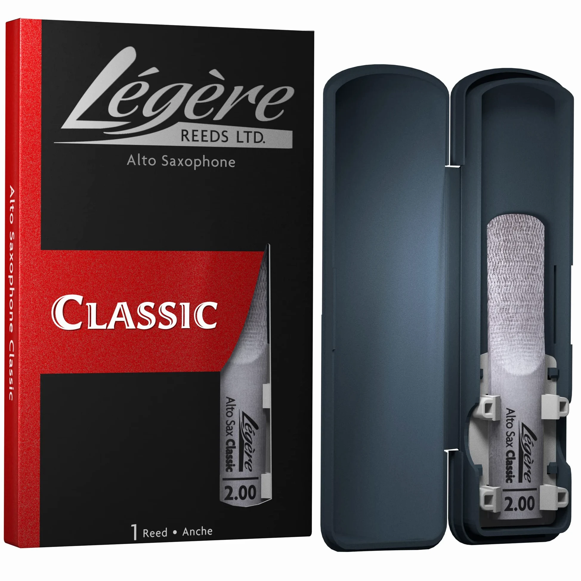 Légère Reeds - Altsaxophonblatt, Classic, Blattstärke 2.00 (AS2.00) - Hochwertiges synthetisches Holzblasrohr