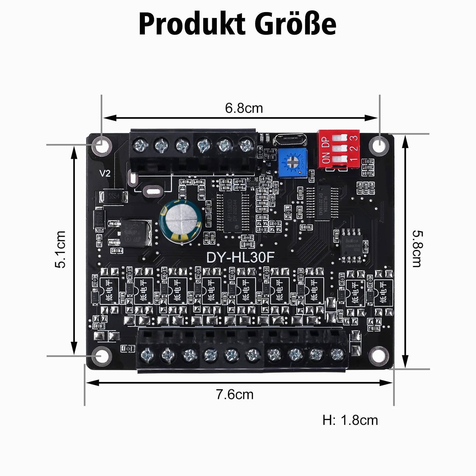 DONGKER Sprachwiedergabemodul, DC 9-24V, 30W Sprachübertragungsgerät, 9 Trigger Schnittstellen, 8 I/O Trigger Modi, Musik Player, integrierter 64Mbit Flash Speicher Sprachmodul