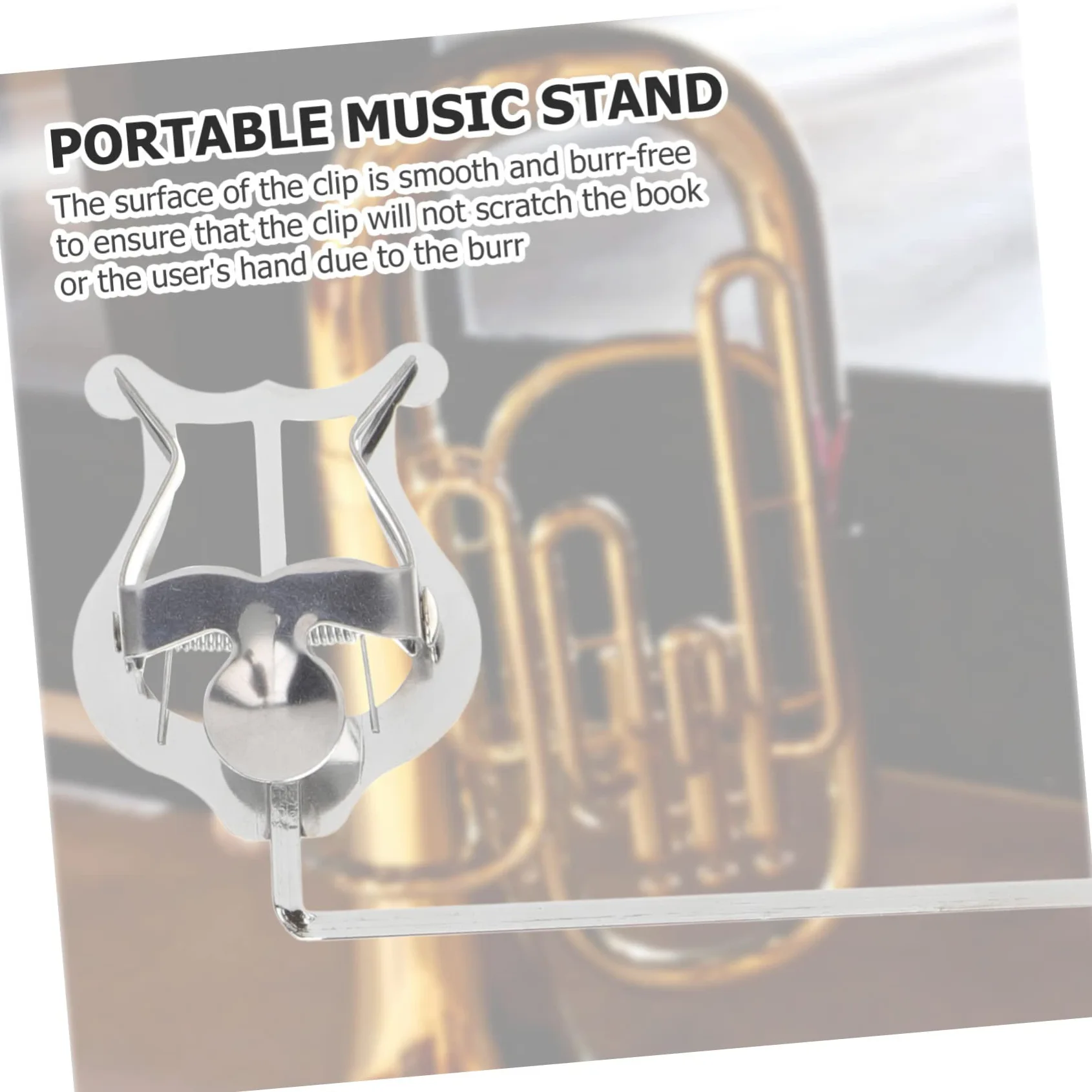 Marschgabel für Blasinstrumente Tragbarer Notenclip für Tuba Bariton und Trompete Stabil und Leicht für Musikorganisation Unterwegs