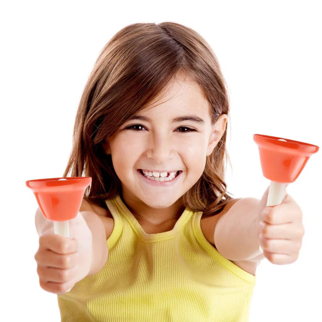 Alnicov Musik Handglocke, Alnicov Rhythmus Band Kinder Spielen Handglocken, 8 Sound, 8 Farben Musikglocke Für Kinder, Senior, Lehrer, Schreibtischglocke Metall Handglocken Set (Ein Satz Von 8 Noten)