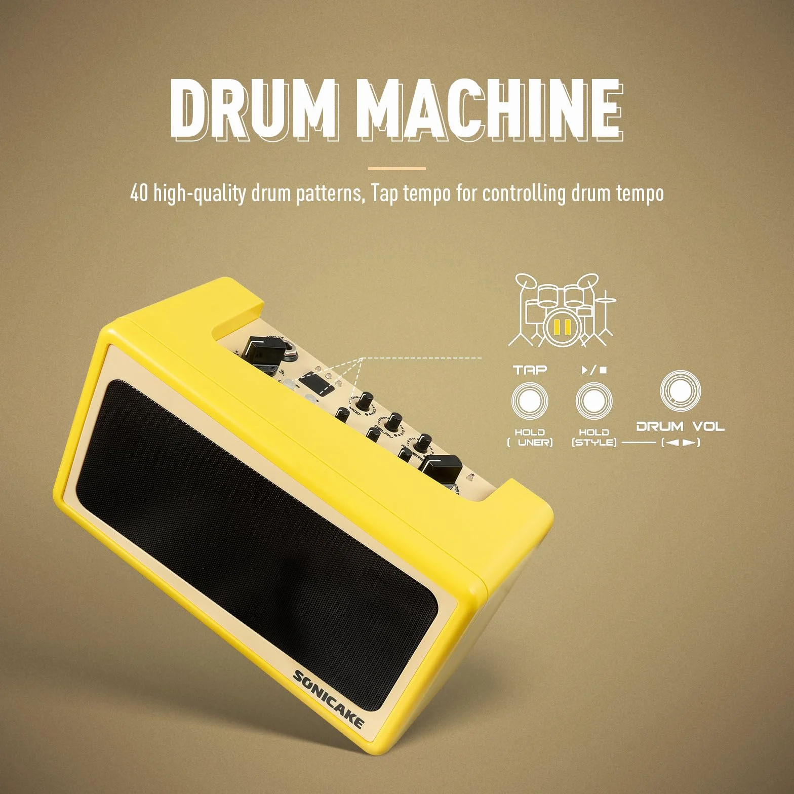 SONICAKE Gitarrenverstärker Mini Combo Amp Bluetooth Multi-Effekt Amp Toast