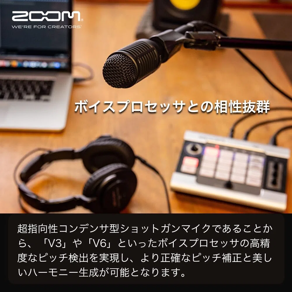 Zoom SGV-6 Shotgun-Gesangsmikrofon – Richtmikrofon zur Isolierung der Stimme auf der Bühne und im Studio, XLR-Anschluss, schwarz