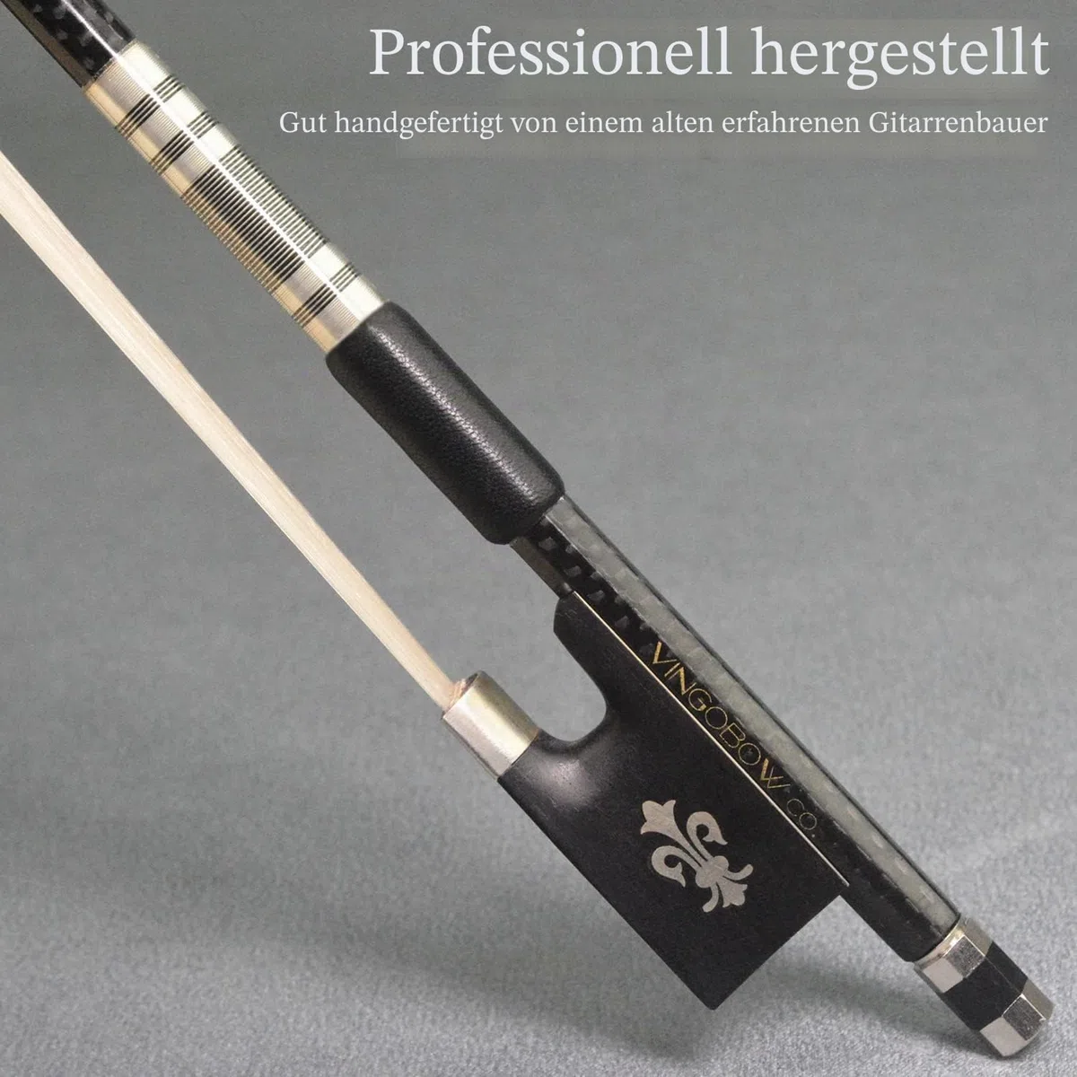 4/4 Größe New Textured Carbonfiber Geigenbogen Beliebtes Modell Gut ausgewähltes Rosshaar aus der Mongolei für Profispieler Elegantes Design