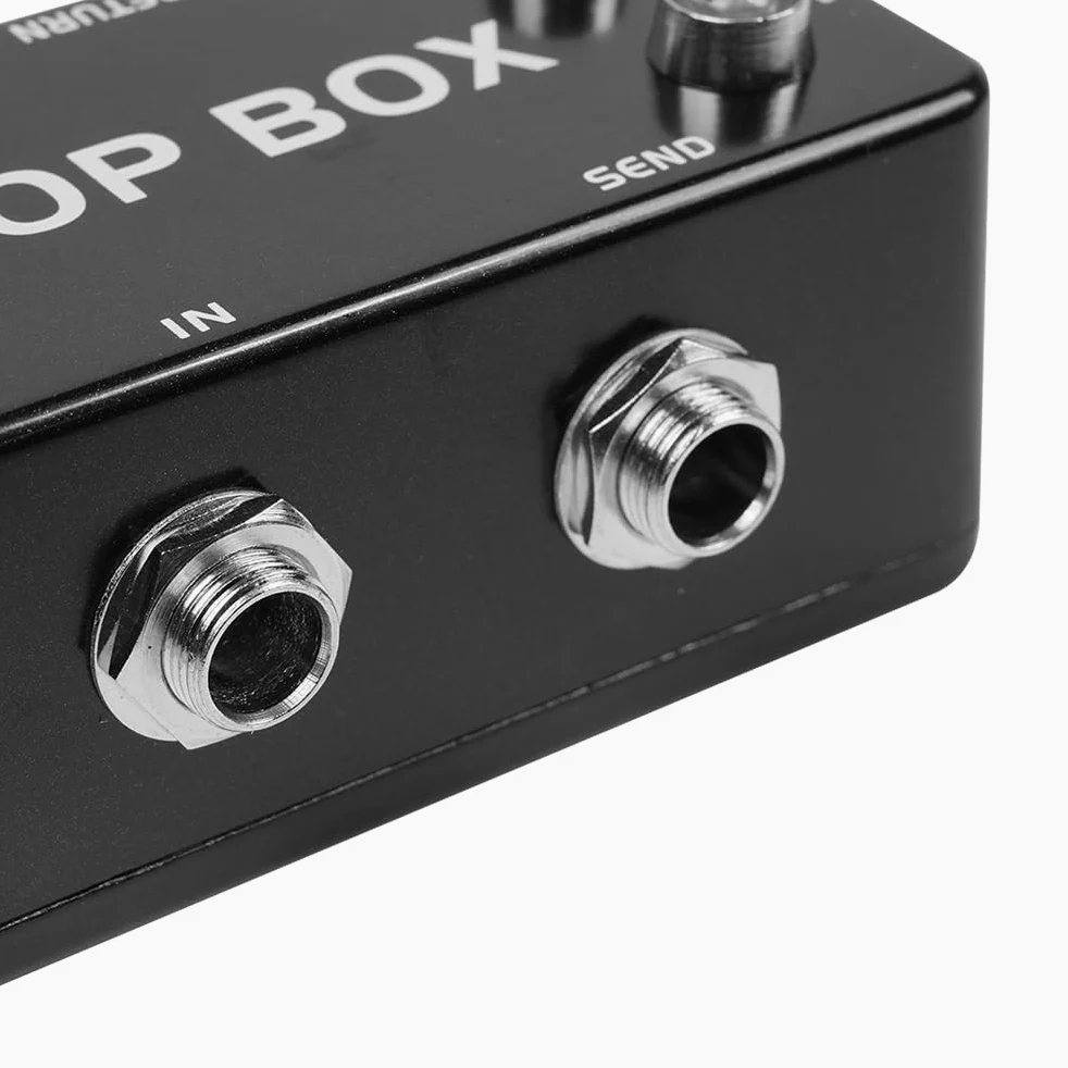 Robuster Mini-Loop-Umschalter aus Metall mit True Bypass für Musikinstrumente. Langlebiger Effekt-Loop-Selektor. Einstellbare Signalführung für Gitarristen und Musiker.