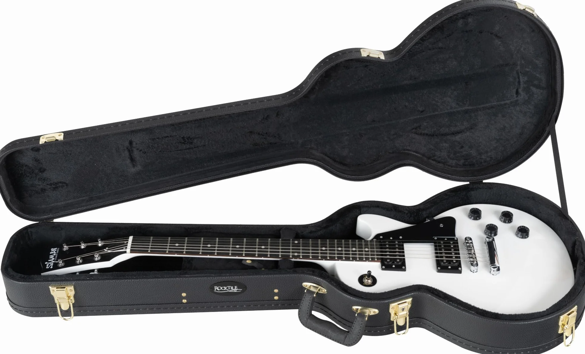 ROCKTILE E-Gitarrenkoffer Single Cut Style - Robuster Hartschalen-Formkoffer im klassischen Look