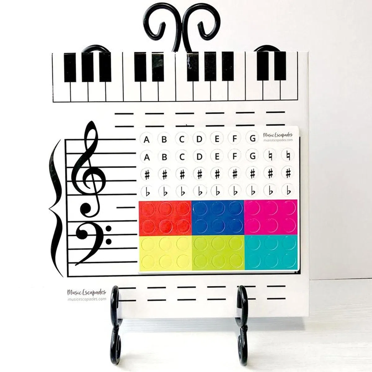 SWNY Music Staff Magnetisch, trocken abwischbar Music Staff Lap Whiteboard, löschbare Tafel, Flexibles und langlebiges Whiteboard, 9,84 x 9,84 Zoll