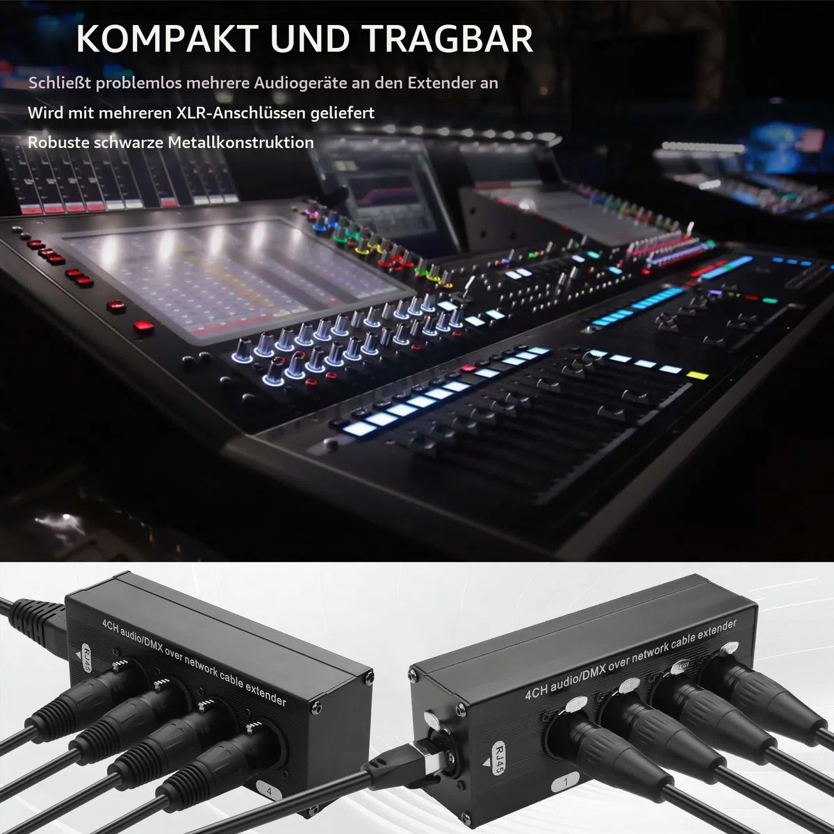 GINTOOYUN XLR auf Ethernet Extender Buchse auf RJ45