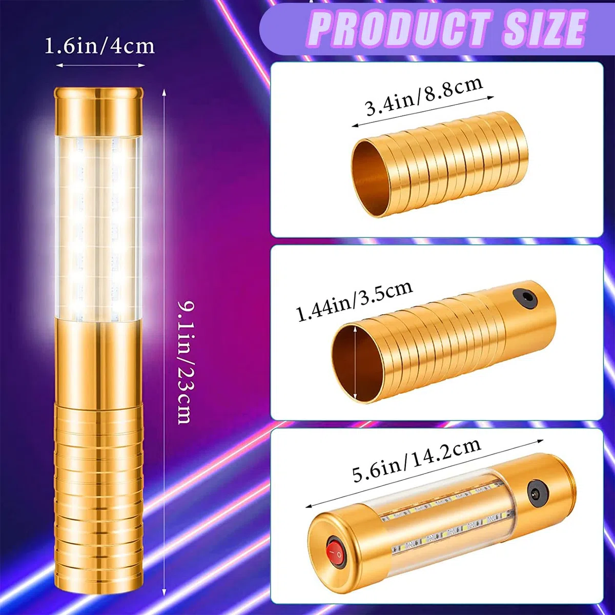 Strobe LED Lichtstab Leuchtstäbe für Wiederaufladbare Champagnerflasche für Karaoke, Bar, Club, Geburtstag, Hochzeit, Party
