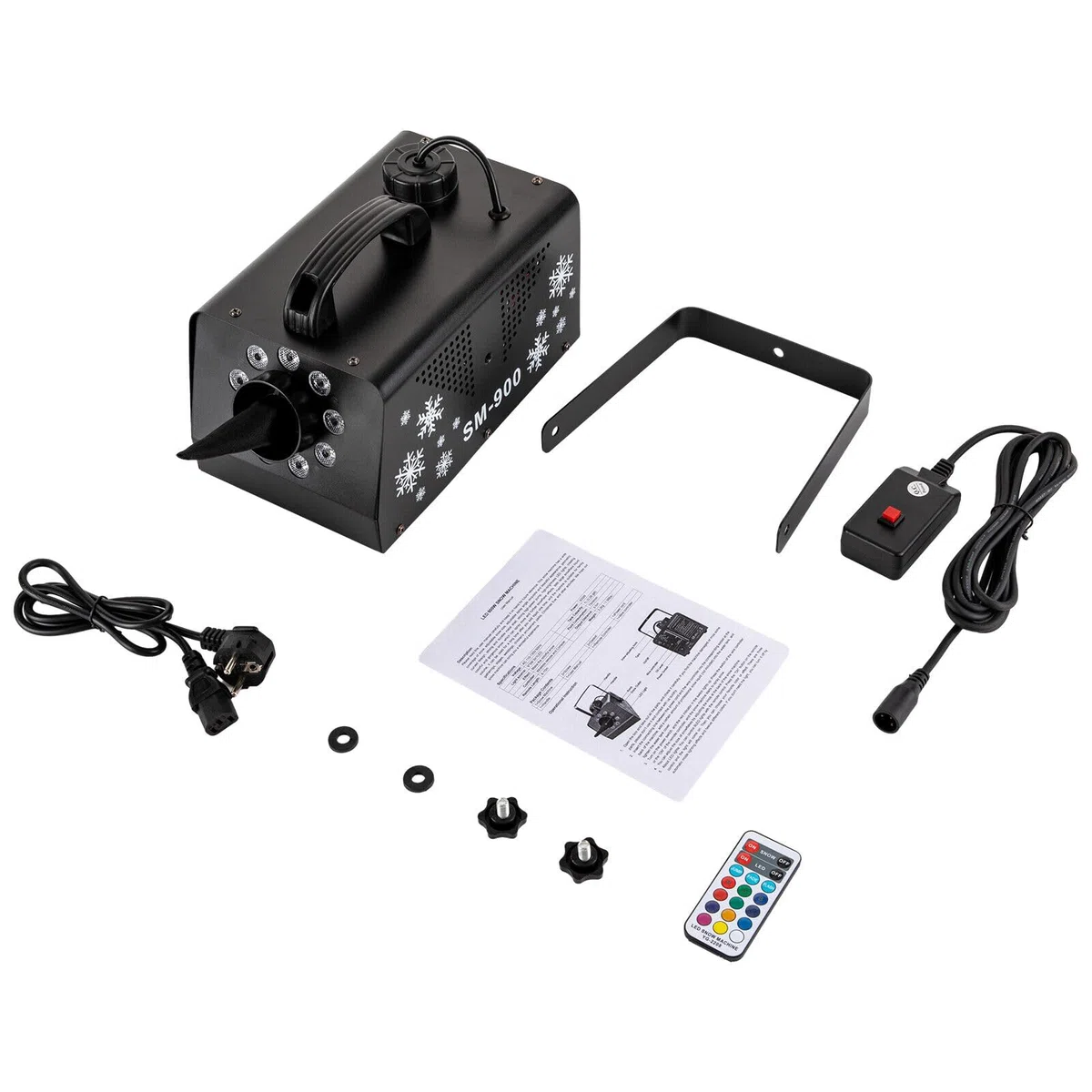 9 * 3W LED Schneemaschine,180-240ft² Schneekanone mit Fernbedienung,Beleuchtungseffekte Mit Verblassen, Blitz, Sprung,für Halloween, Weihnachten,Partys