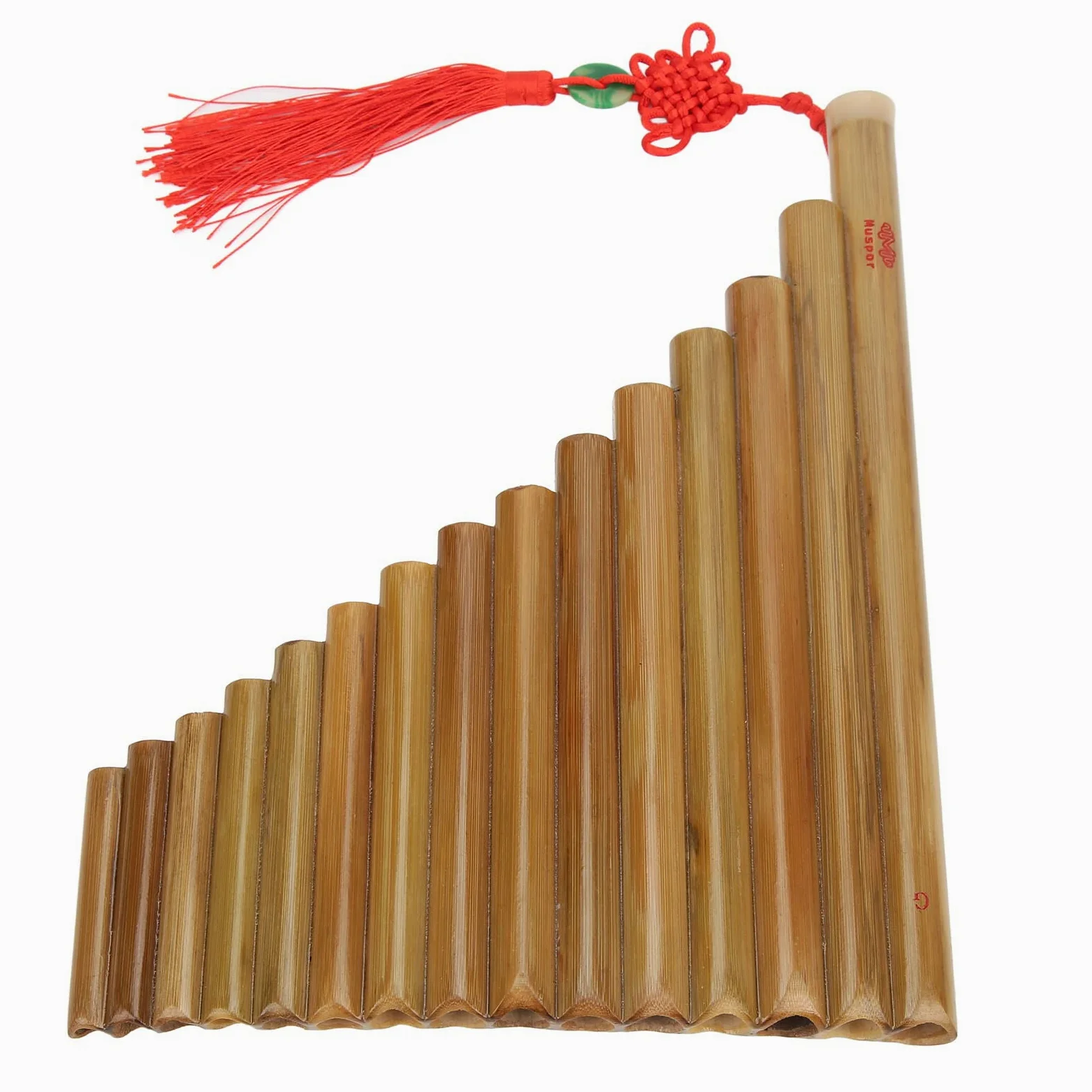 Panflöte, 15 Pfeifen, G-Taste, Chinesische Traditionelle Panflöte, Flöte, Holzblasinstrument für Anfänger (Rechte Hand)