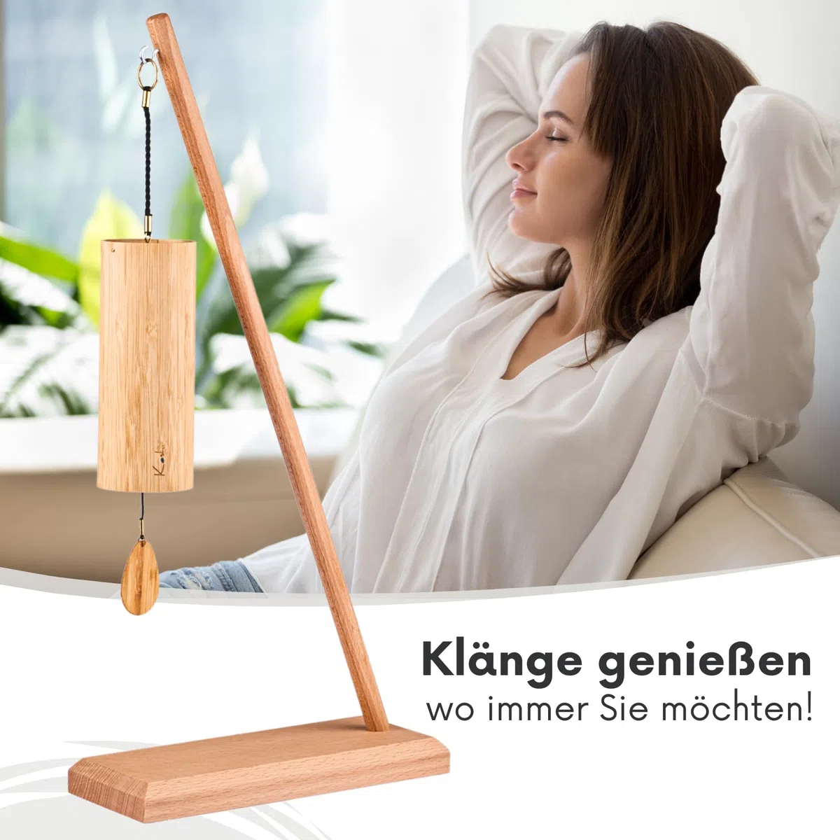 Koshi Klangspiel Ignis - Feuer mit Ständer Pisa - Klangspielständer Für Klangtherapie Yoga Und Entspannung