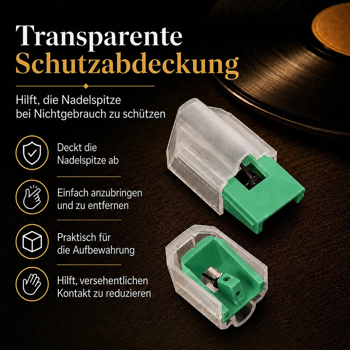 Ersatznadel für Plattenspieler kompatibel mit VM95 Serie, Diamantspitze Vinyl Nadel, Einfache Montage, Schont Schallplatten, Hochwertiger Tonabnehmer Ersatz für VM95C/E/EN/ML/SH (Grün)