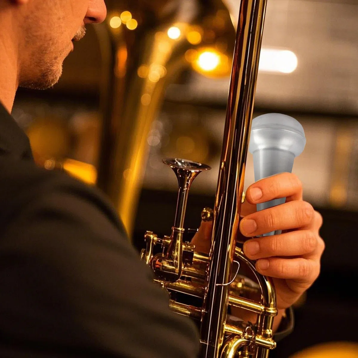Büroklammer Straight Mute, Mute Posaunen-Tasse, Aluminium, tragbar, tragbar, Muted, professionelles Übungswerkzeug, Musikinstrumentenzubehör für Zuhause, niedriger Ton