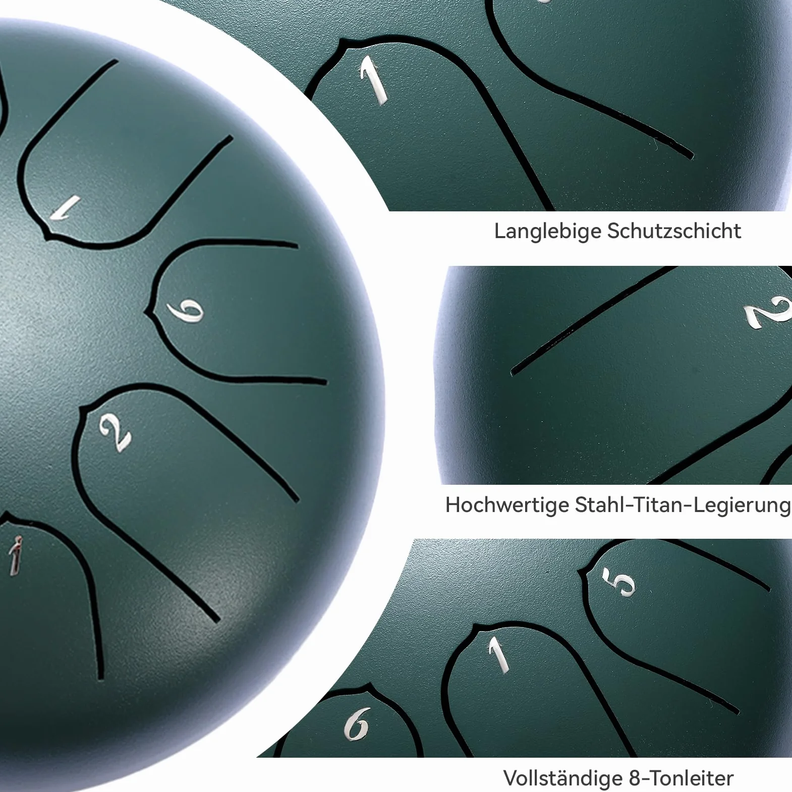 Zungentrommel 6 Zoll,Regentrommel für den Garten,Handpan Instrument Stahlzungentrommel,6'' 8 Noten musikinstrumente für Klangheilung Meditation Yoga