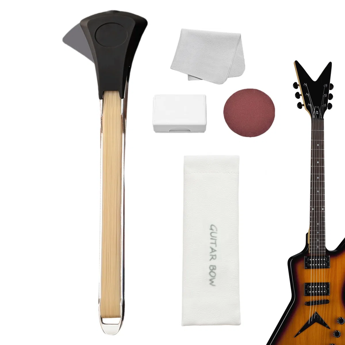 Pickaso Guitar Bow, Gitarrenbogen,Pickaso Gitarrenbogen, Für Gitarre Doppelseitiger Gitarrenbogen Mit Integriertem Plektrum, Tuning-Paddel Für Klassische Folk-Gitarre