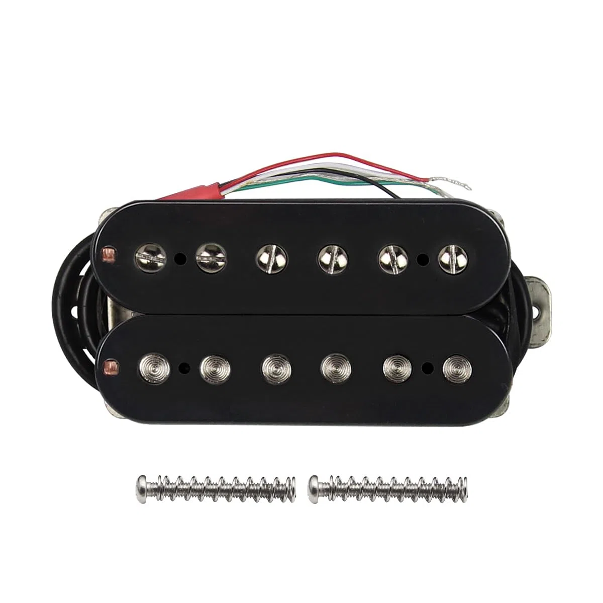 FLEOR Alnico 5 klassischer Ton Humbucker-Tonabnehmer-Set Hals- und Steg-Tonabnehmer 14-15k für E-Gitarre, Schwarz
