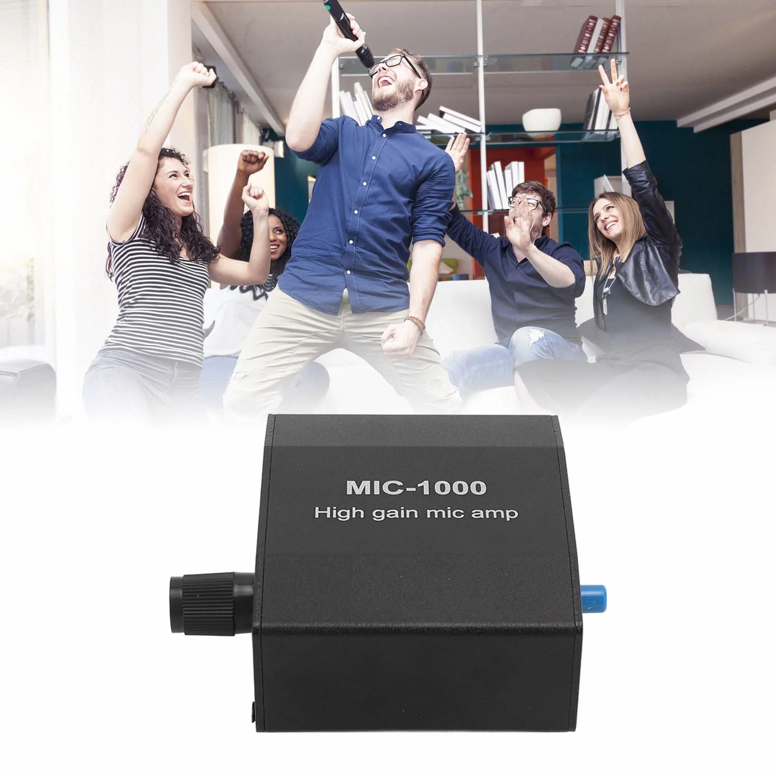 Mikrofonverstärker, Mikrofonvorverstärker, Hohe Verstärkung, 1000-facher Mikrofonverstärker, Vielseitige 3,5-mm-Schnittstelle Für Musiker, Podcaster, Vlogger, Lehrer, Reiseleiter