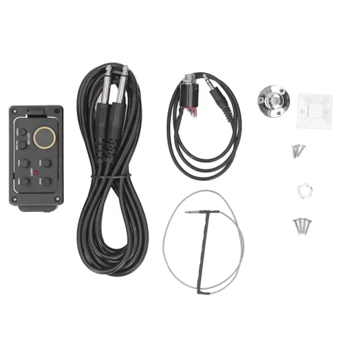 Akustisk Gitarr Förförstärkare med 4-Band EQ Equalizer, Piezo Pickup, LCD-Display för Förbättrad Tonstyrning
