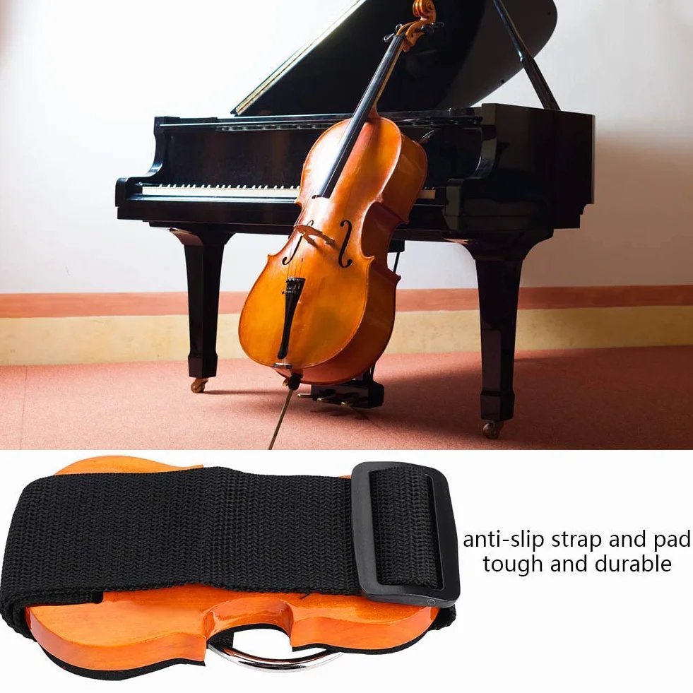 Cello End-Pin Stopper Cello Endpin Rest Cello Anti-Rutsch-Pad und Riemen Celloholzauflage Stachel Cello Anti-Rutsch-Halter Stachelstopper Cello-Zubehör 5,91 * 3,35 * 0,79 Zoll