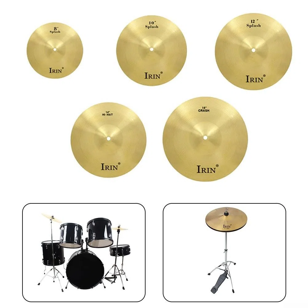 SPORTARC Brass Cymbals Percussion Splash Crash Hi-Hat Becken Frame Drum Becken für Anfänger Profispieler 12", 1401009410