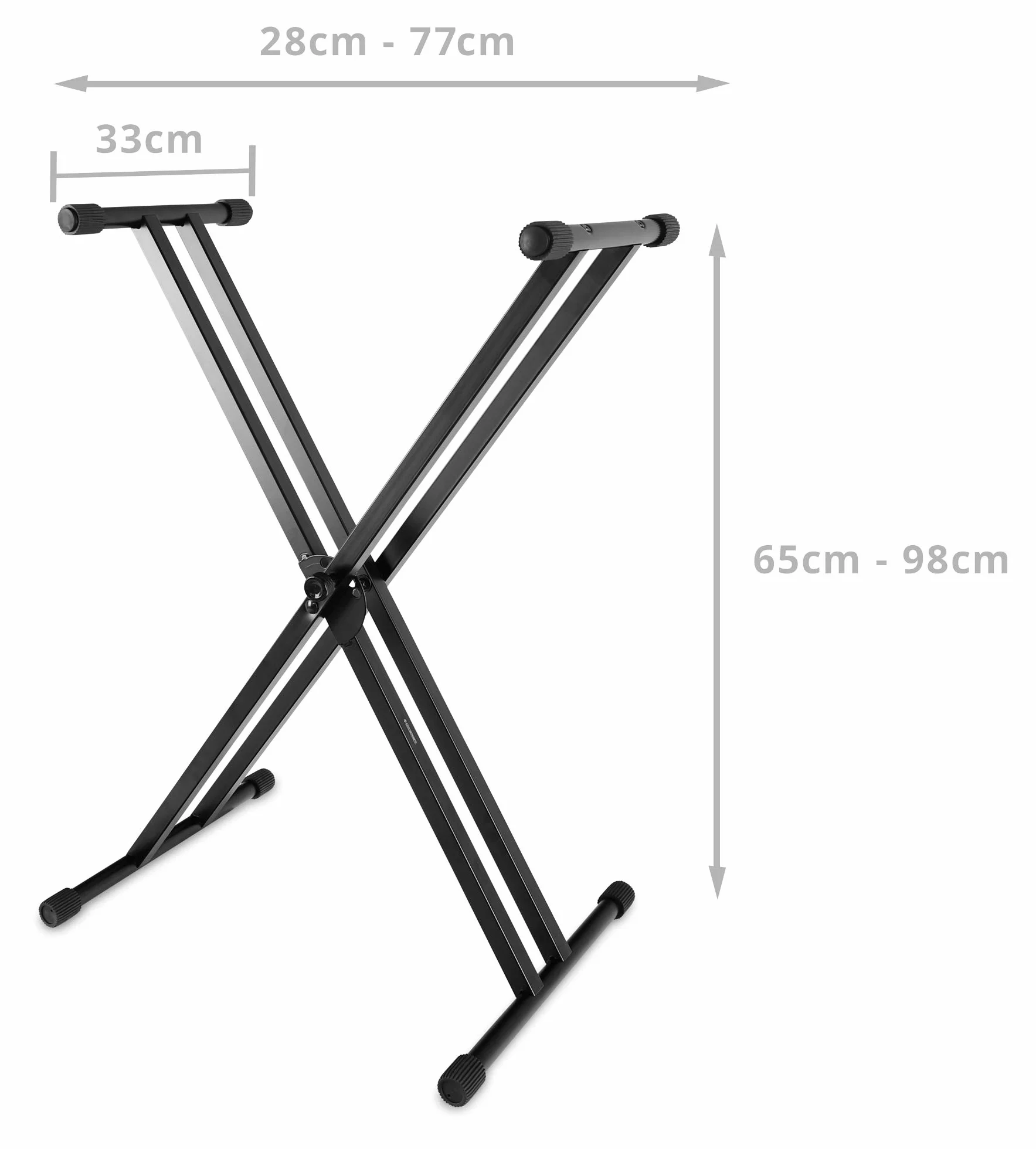 McGrey KS-200 X-Keyboardständer doppelstrebig (höhenverstellbar in 5-Stufen, klappbar, stabil) schwarz
