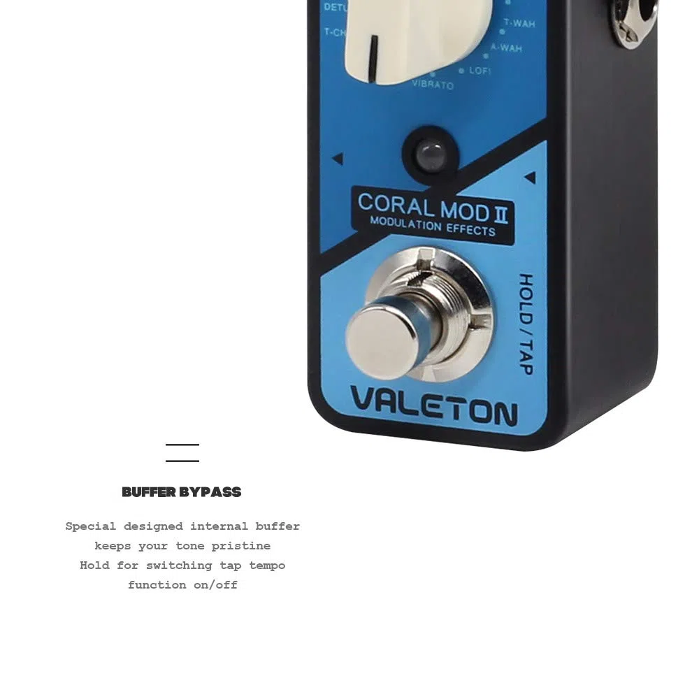 Valeton Coral Mod II Digital Modulation Chorus Flanger Phaser Univibe Tremolo Lofi Multi-Effekt Gitarre Bass Pedal