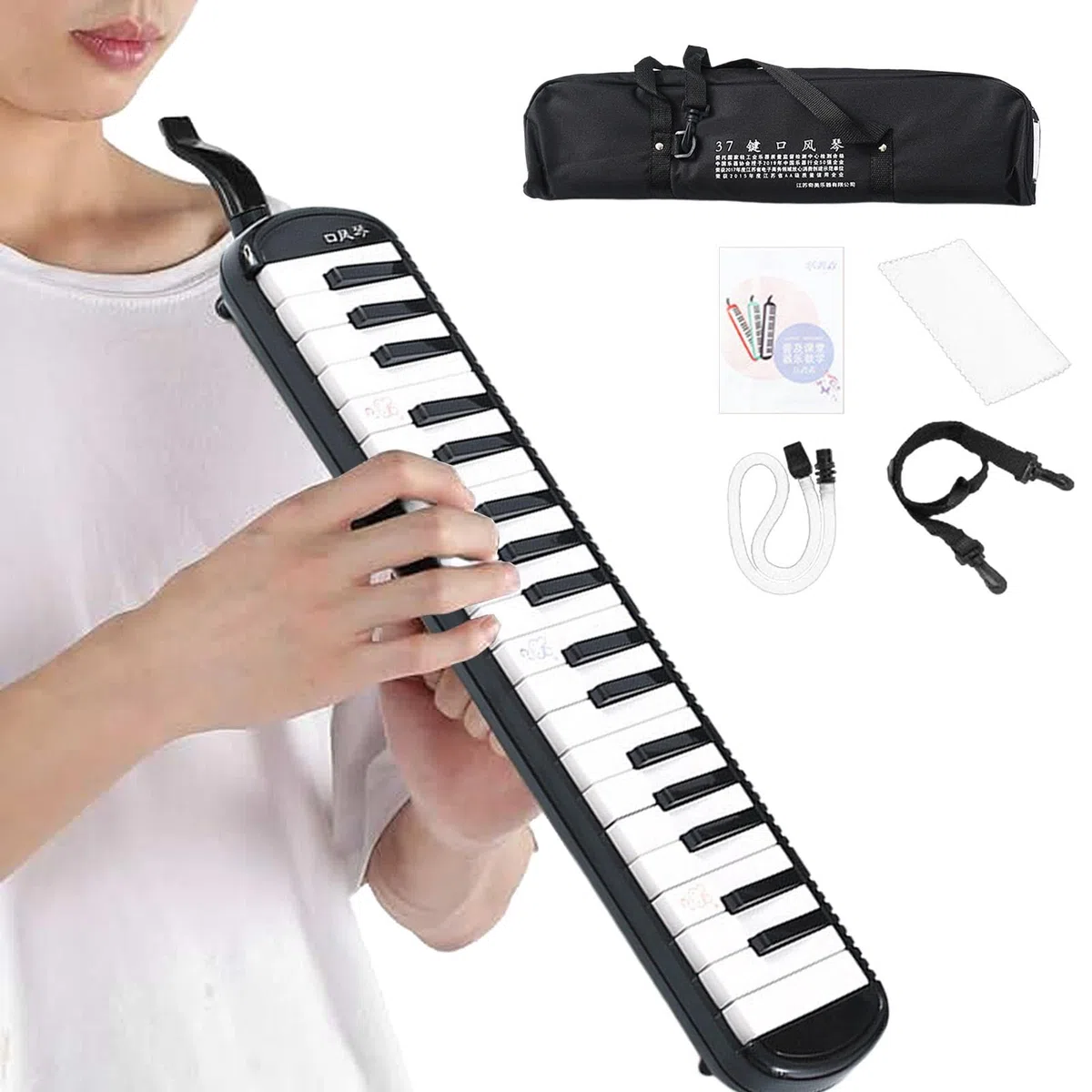 Melodica für Erwachsene, 32 Tasten, mit Mouthpieces, Tragtasche, für Anfänger und Profis