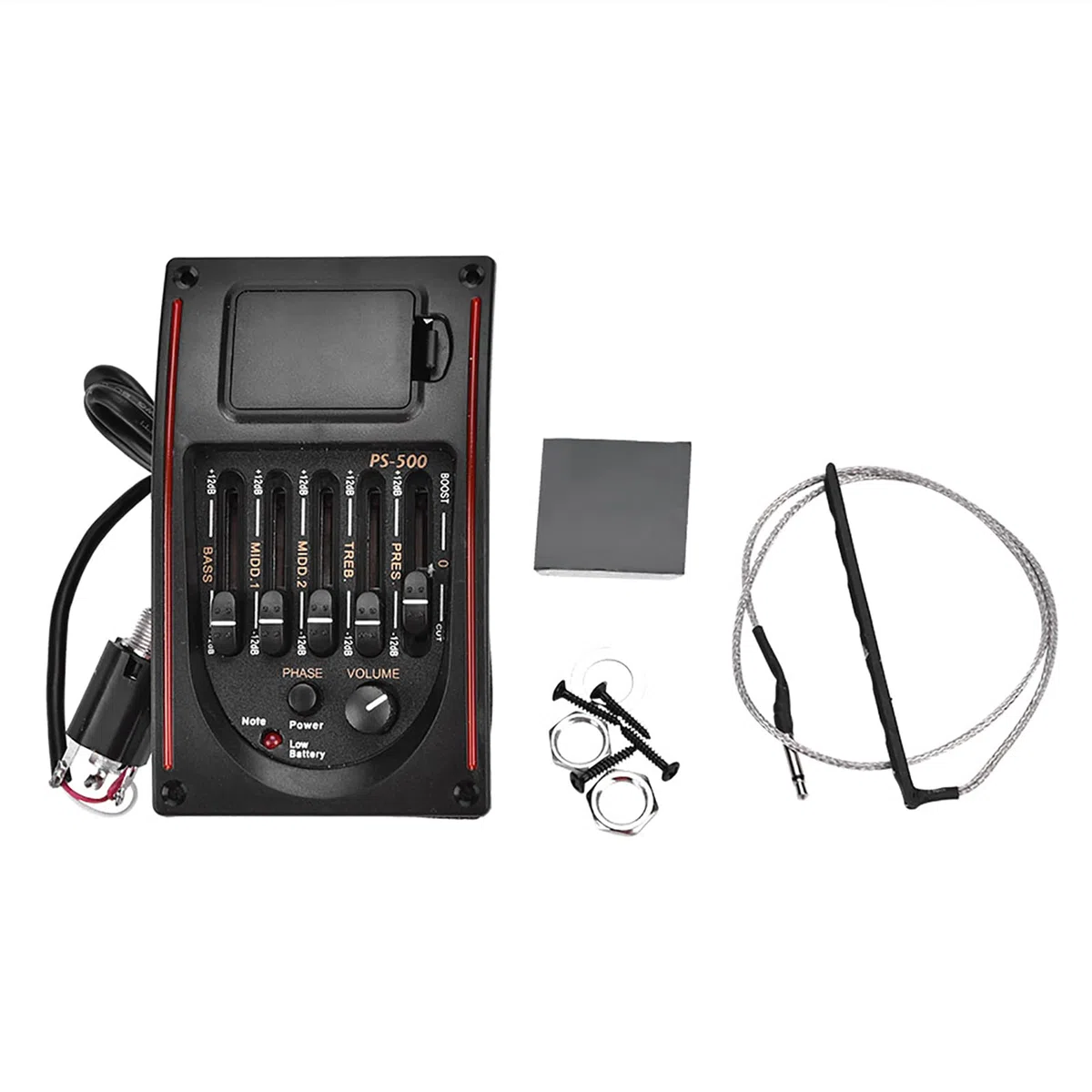 EQ Gitarren-Equalizer PS-500 5-Band-Equalizer Akustikgitarren-Equalizer-Tuner Digitaler Tonabnehmer für Akustikgitarre Zubehör für Musikinstrumente