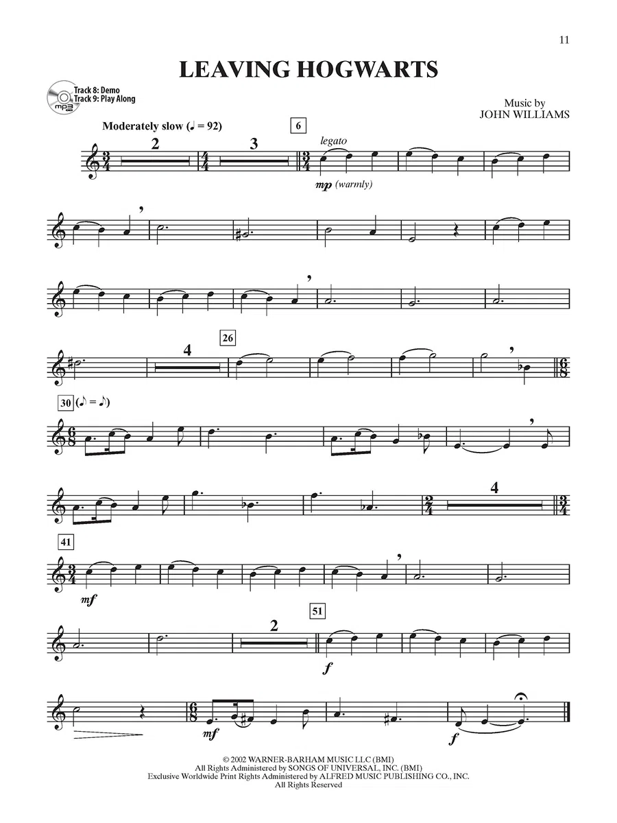 Harry Potter Instrumental Solos - Tenor Saxophone: Selections from the Complete Film Series (Alfred's Instrumental Play-Along)