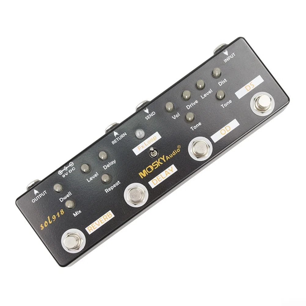 5-in-1 Gitarre Multi-Effektpedal Distortion Delay Reverb Overdrive Loop Gitarre Musik Zubehör für Gitarre Enthusiasten
