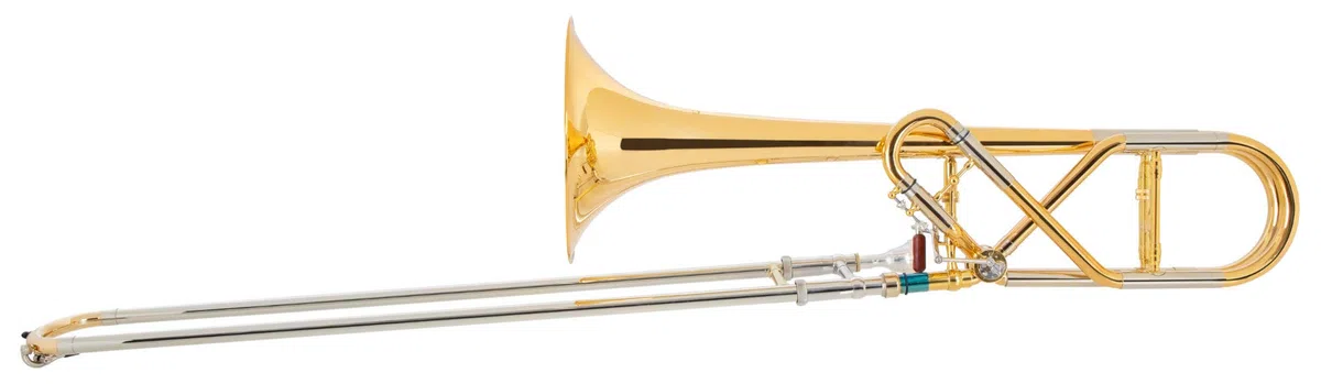 QP-20GL Quartposaune - Stimmung: Bb/F - handgehämmertes Schallstück aus Goldmessing - zusätzlicher, verstellbarer Stimmzug am Quartventil - inkl. Protec Koffer