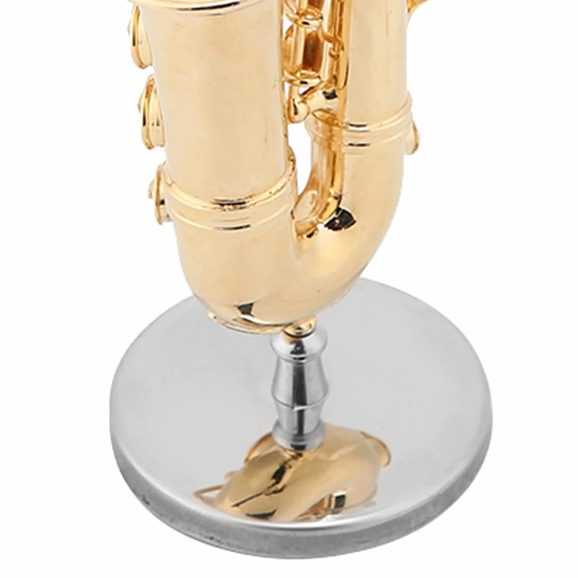 Miniatur-Altsaxophon, dekoratives Modell, Messing, vergoldet, Mini-Saxophon für Musikliebhaber, Lehrer, mit Ständer und Koffer, Sammler-Replik