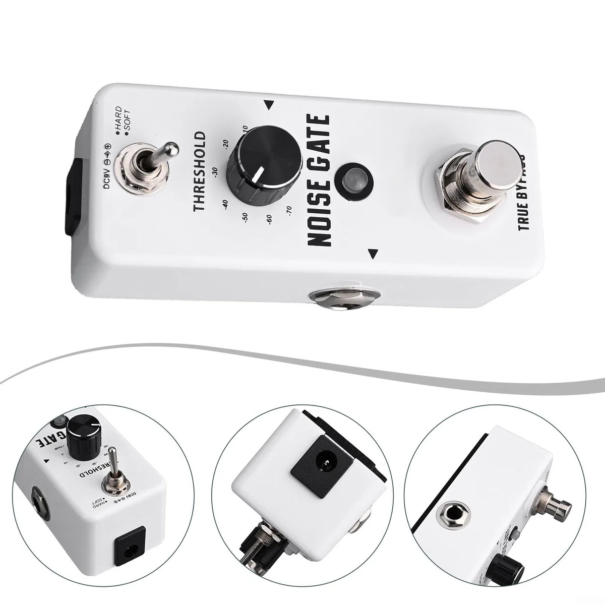 Für Rowin LEF-319 Guitar Noise Gate Pedal Geräuschunterdrückung 2 Modi Hard Soft Zinklegierung True Bypass LED Anzeige Kompakt für E-Gitarre Pedalboard