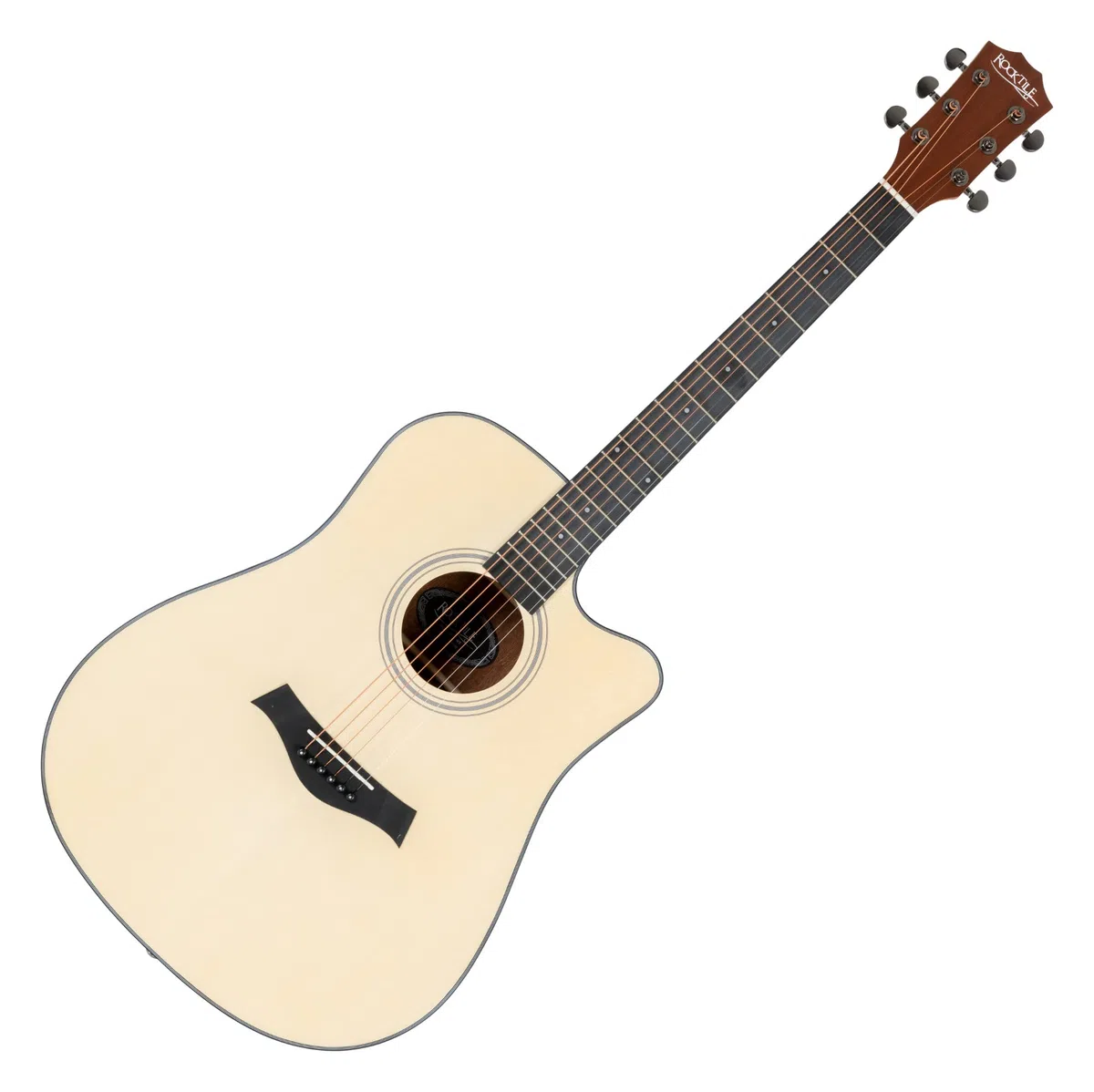 Rocktile WSD-101C NT Westerngitarre - Korpusform: Dreadnought mit Cutaway - Decke: Fichte - Boden & Zarge: Sapele - Hals: Okoume - Offenporiges Finish in Natur