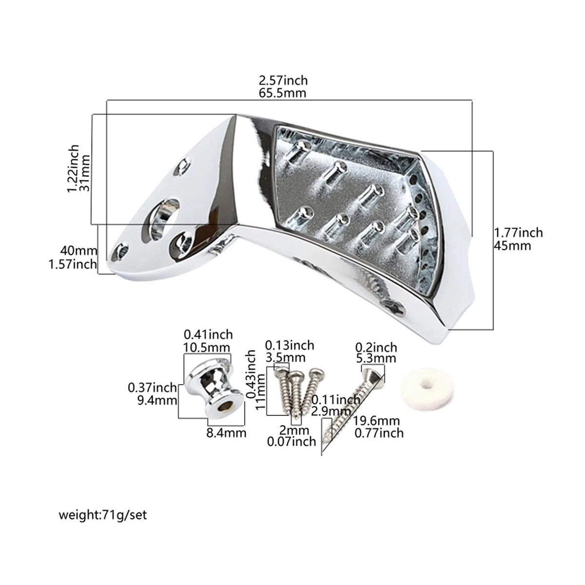 Dreieckiger Mandolinen Saitenhalter Aus Metall, Einfache Montage,