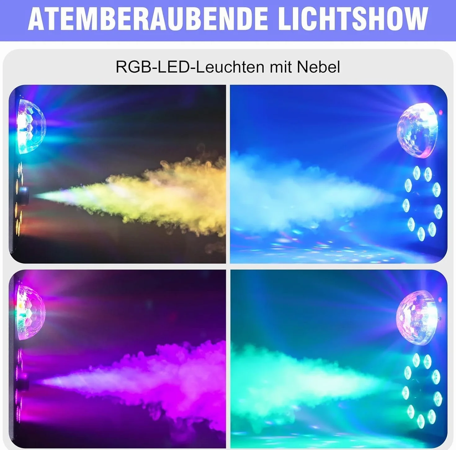 Nebelmaschine, 700W Nebelmaschine mini mit LED Discokugel，Nebelmaschine Halloween mit Fernbedienung für Dekorationen, Halloween, Weihnachten, Partys und Bühnenshows