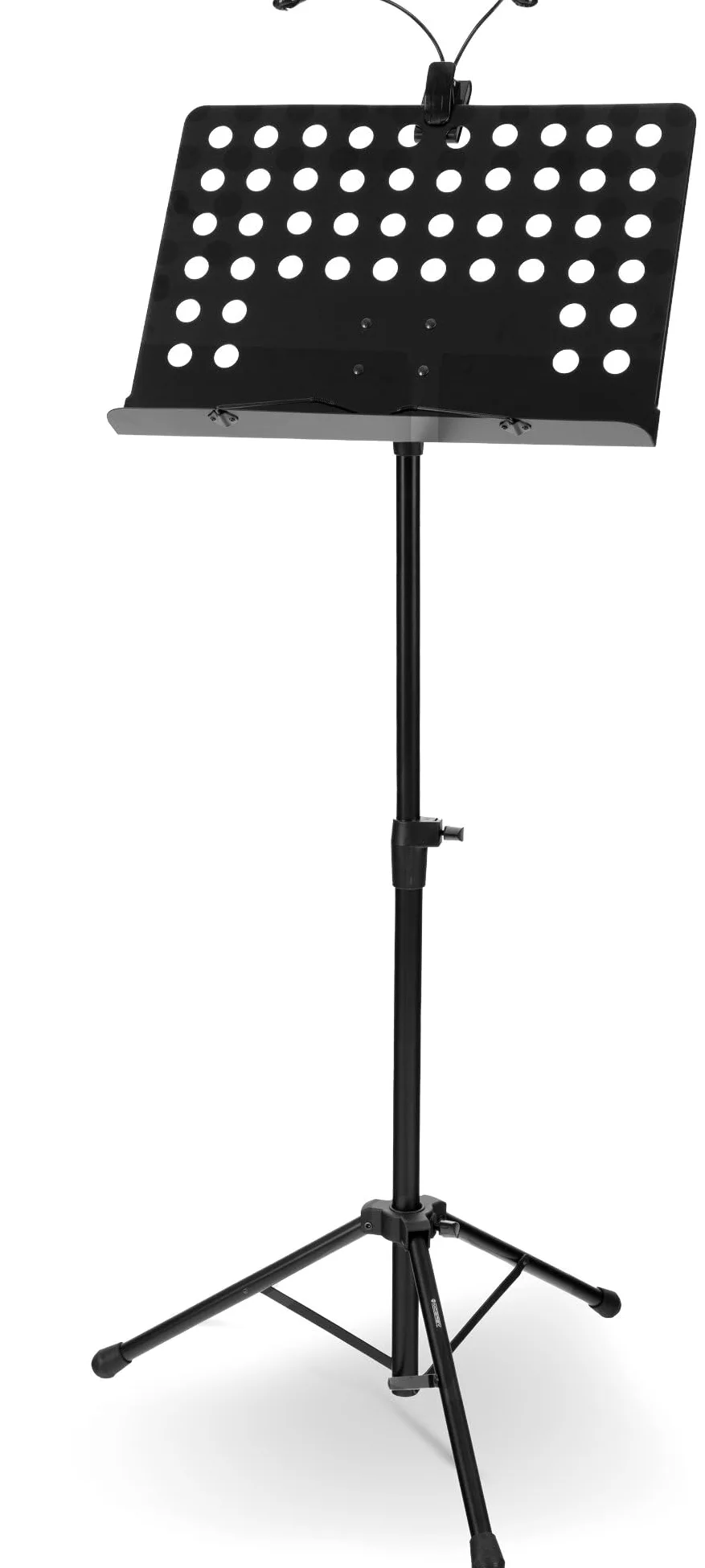 McGrey Orchesterpult Set mit LED-Leuchte (höhenverstellbarer Notenständer inkl. LED-Notenpultleuchte) Schwarz
