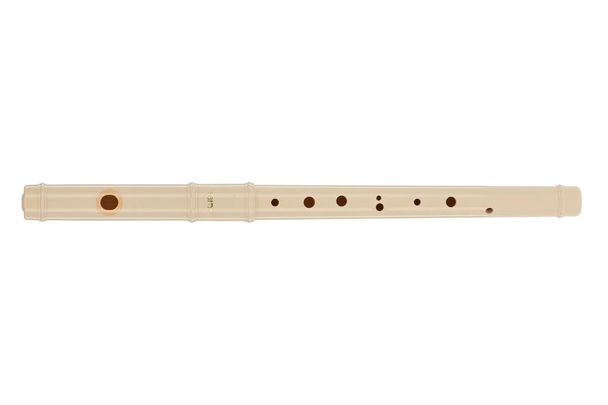 Aulos 700130 C-Fife Querflöte Symphony Mod.C-21 elfenbeinfarb.Doppelloch, inklusive Tasche