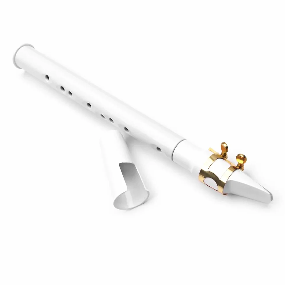 Taschensaxophon,KOCAN Weißes Mini-Taschensaxophon,tragbares kleines Saxophon mit schwarzer Tragetasche,Holzblasinstrument