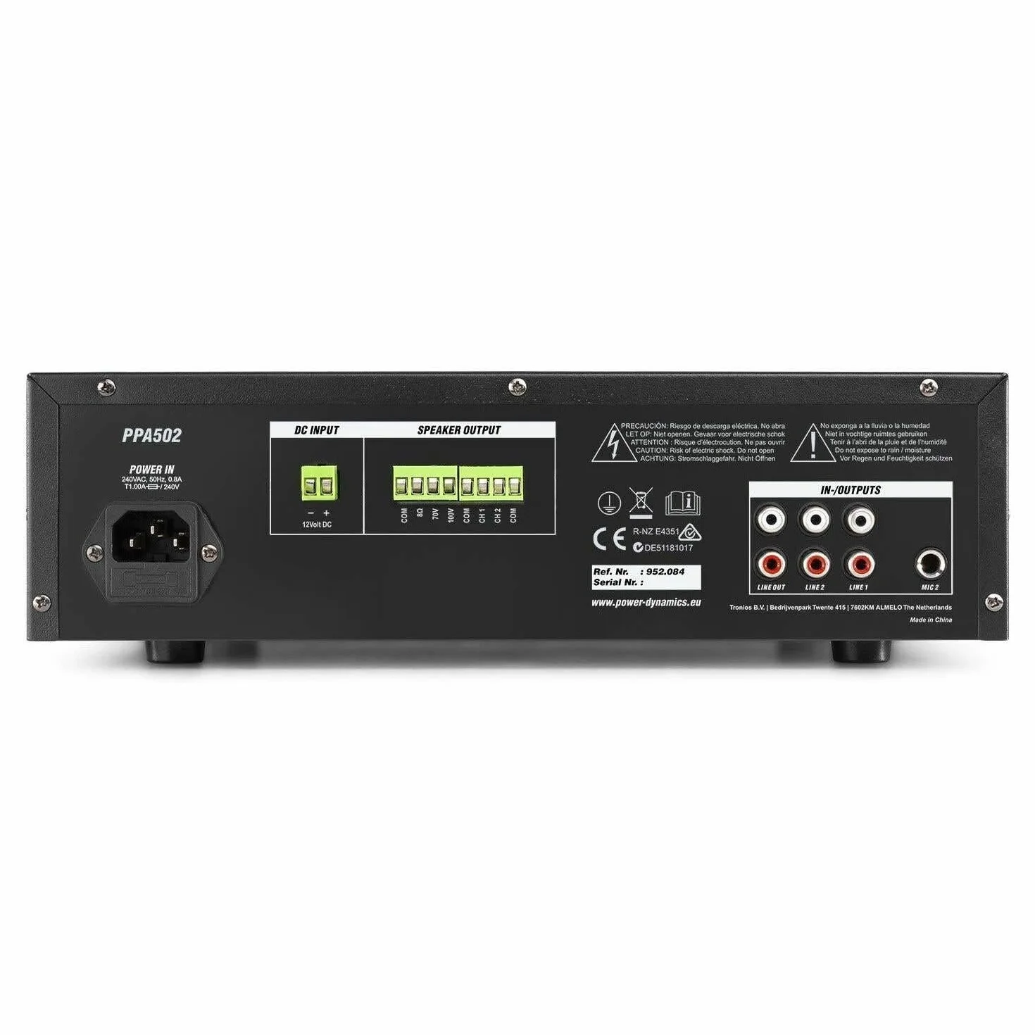 Power Dynamics PPA502, 2-Zonen-Vertärker (100 Volt), 50 Watt met Bluetooth