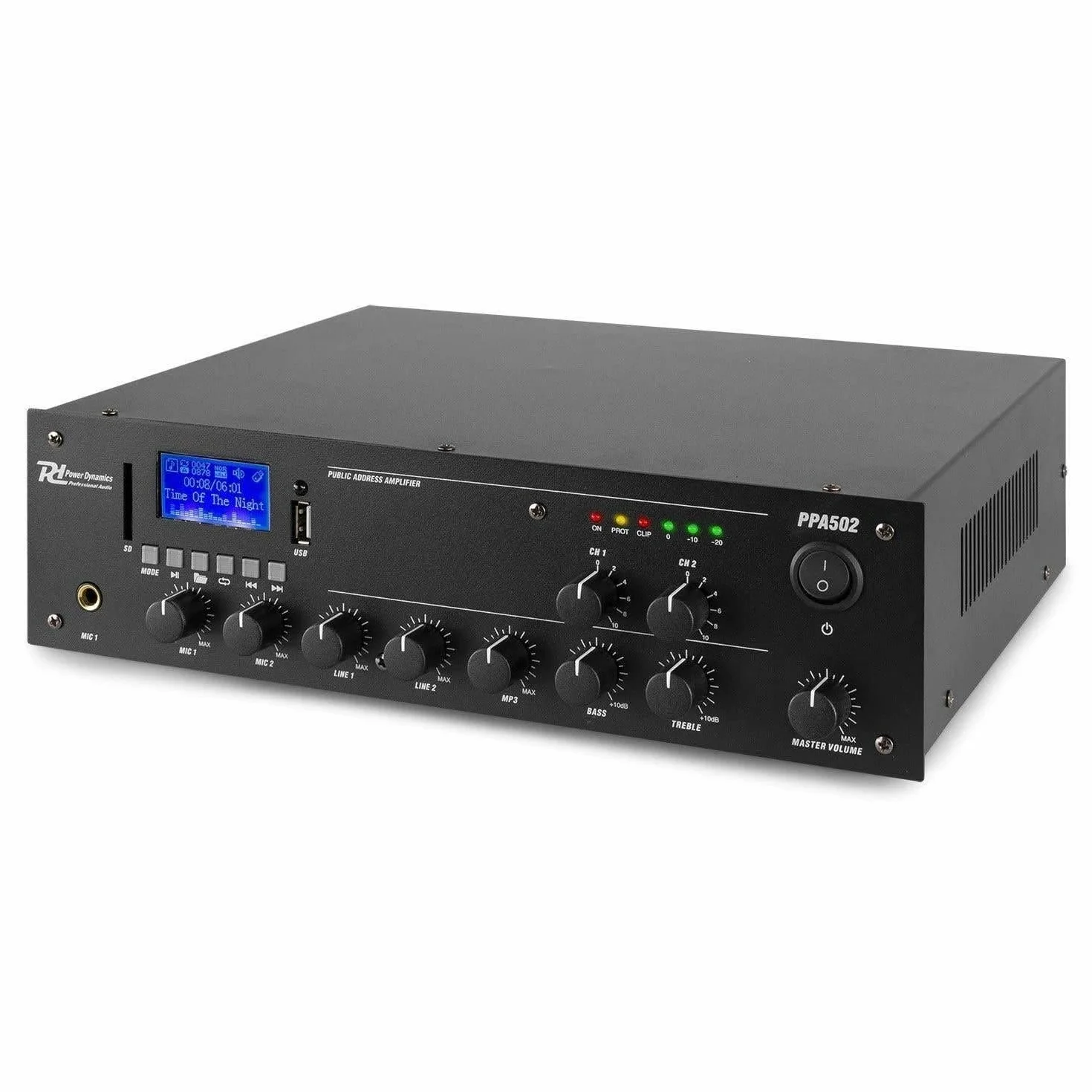 Power Dynamics PPA502, 2-Zonen-Vertärker (100 Volt), 50 Watt met Bluetooth
