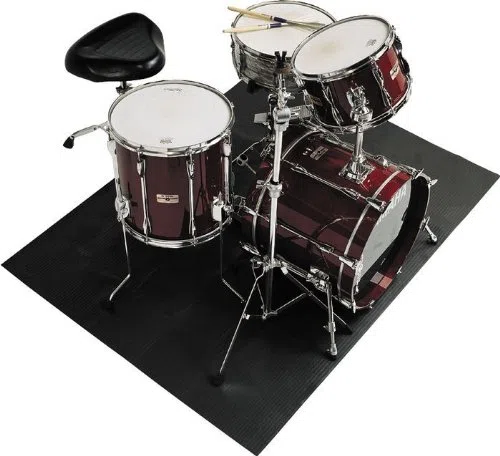 Cleverbrand Schlagzeug Matte rutschfest und zuschneidbar, 180 x 150 x 3 mm, Schlagzeugteppich Drum, stark, Boden Schutzmatte, Unterlage schwarz