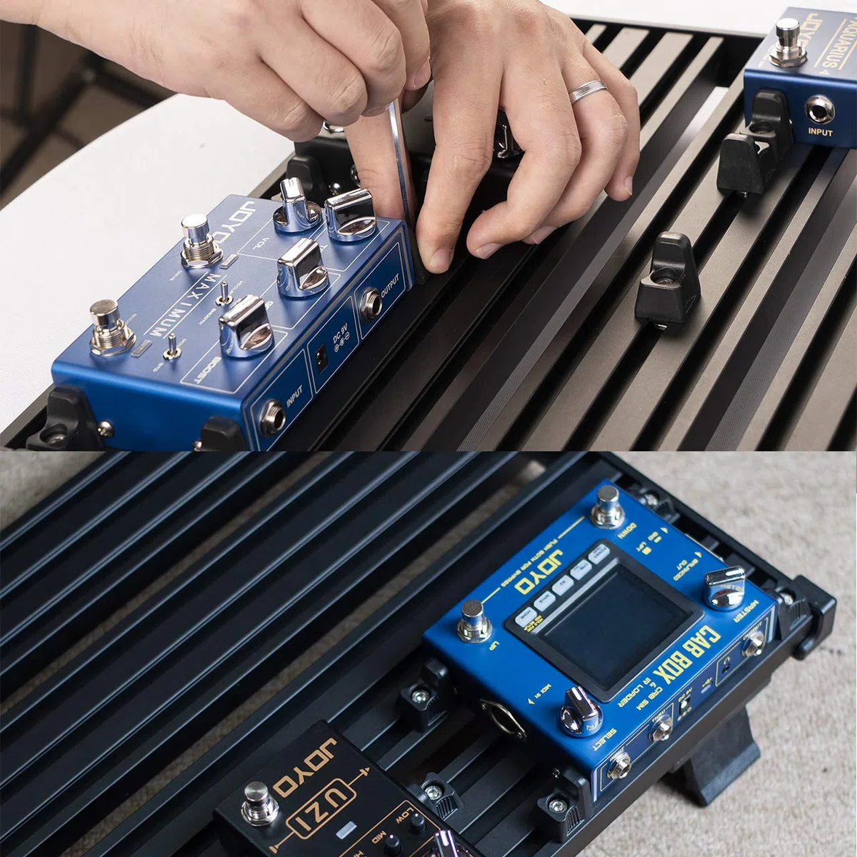 GUITTO GPB Pedalboard-Zubehör, sicheres Clip-on-Design, kein Kleber erforderlich für Effektpedale (Fixture Blocks), 8 Stück, BBL-08
