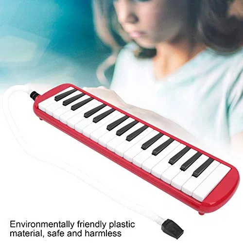32-Tasten-Melodica, Melodica-Klaviertastatur, Blasinstrument, Professionelle Tragetasche für Musikinstrumente, Geeignet für Anfänger Zum Üben (Rot)