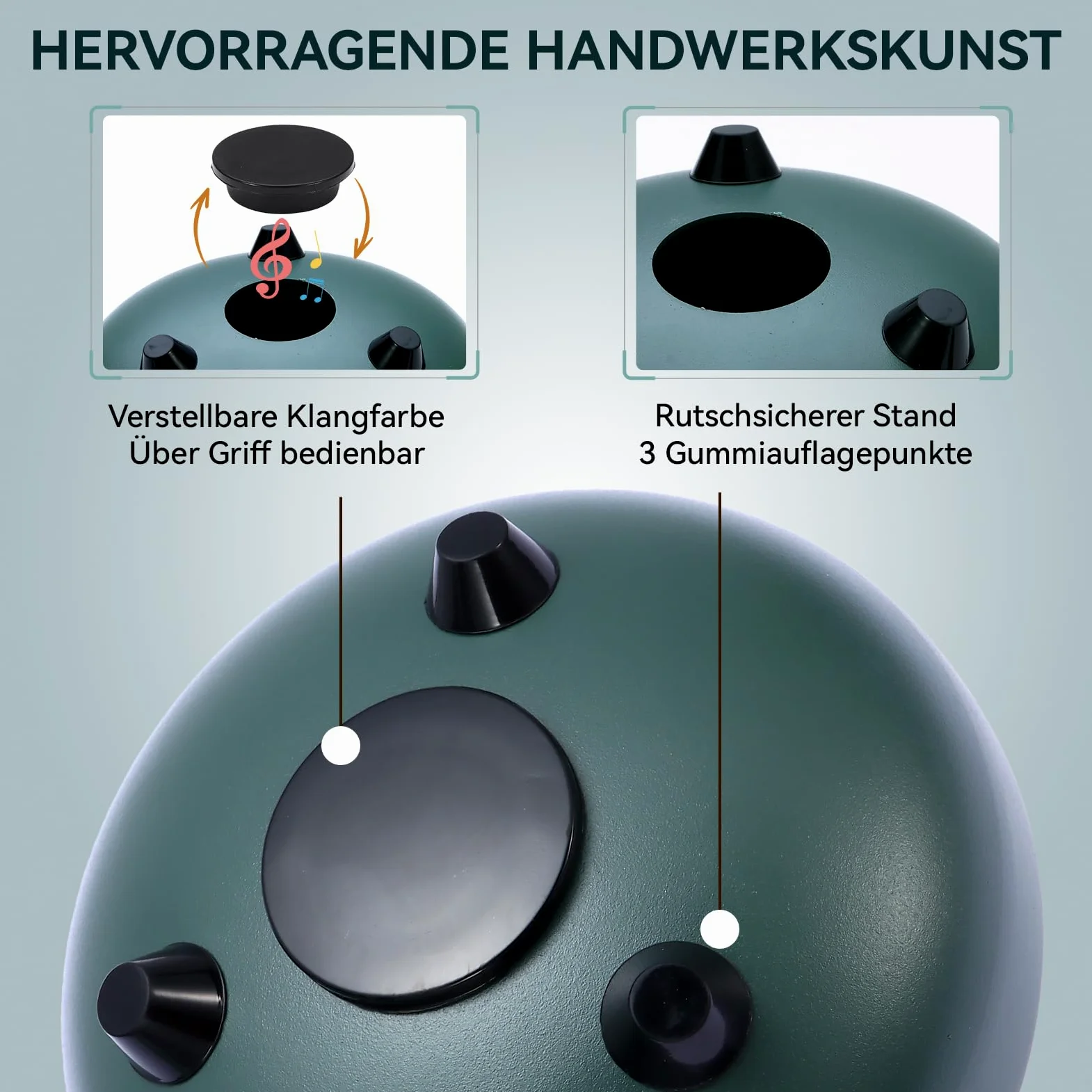 Zungentrommel 6 Zoll,Regentrommel für den Garten,Handpan Instrument Stahlzungentrommel,6'' 8 Noten musikinstrumente für Klangheilung Meditation Yoga